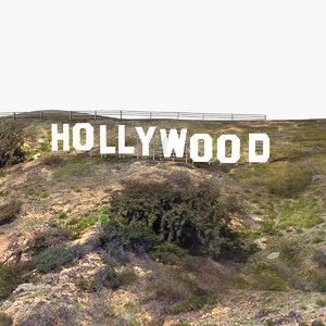 3d model hollywood hill mount sign