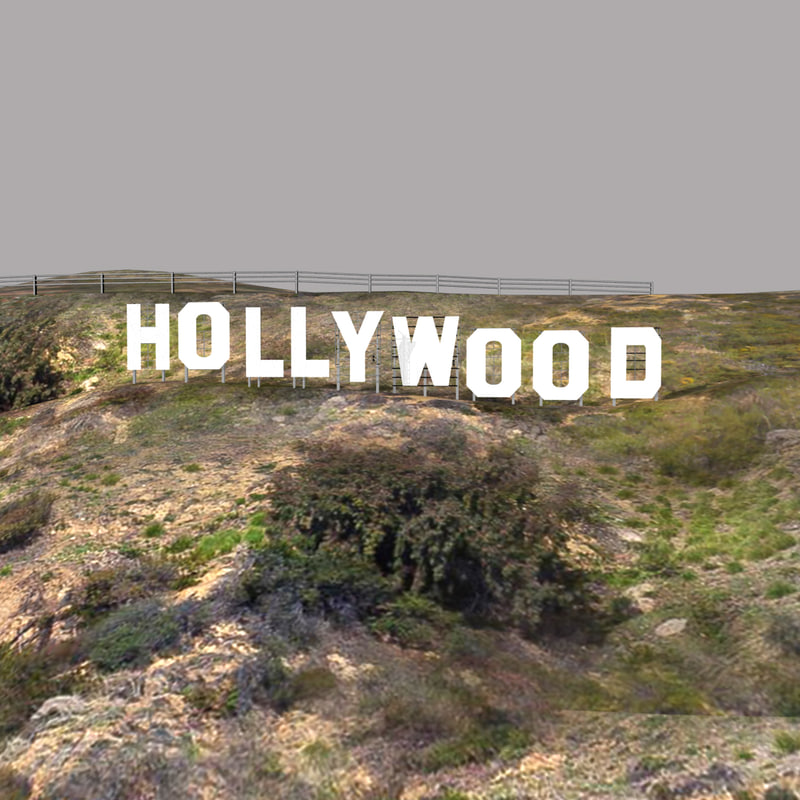 3d Model Hollywood Hill Mount Sign