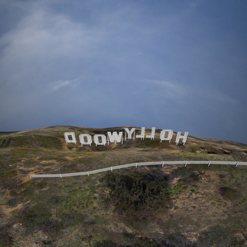 3d model hollywood hill mount sign
