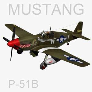 3d north american p-51b mustang model