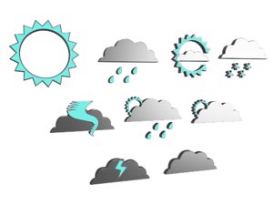 weather icons 3d model