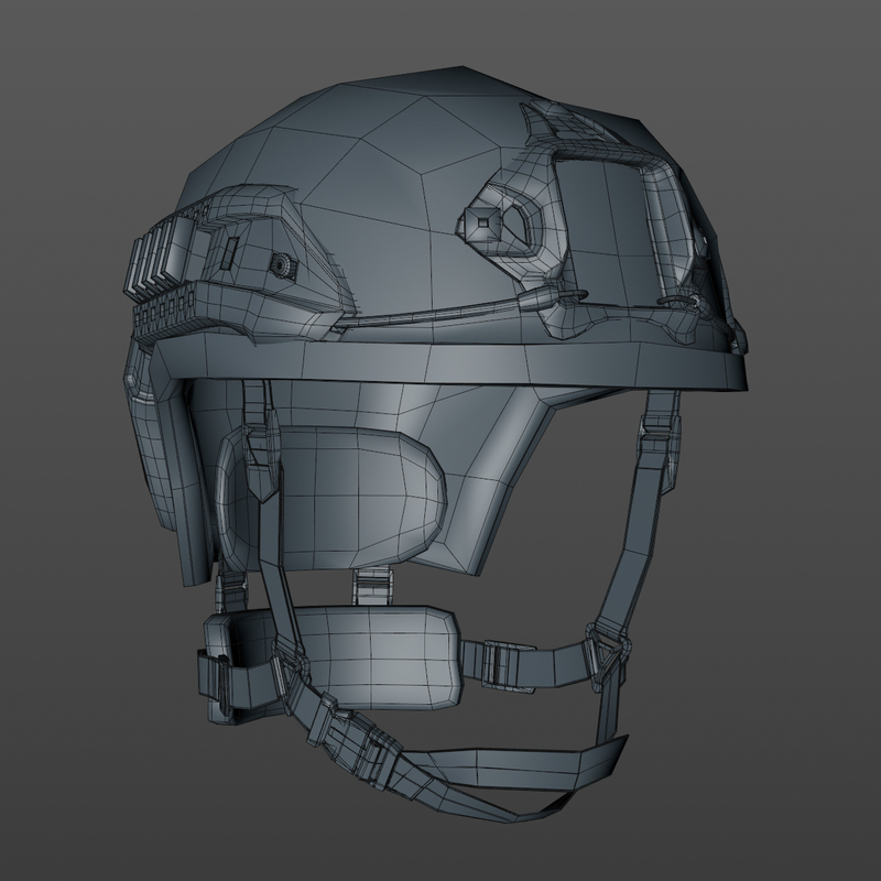 tactical helmet 3d c4d