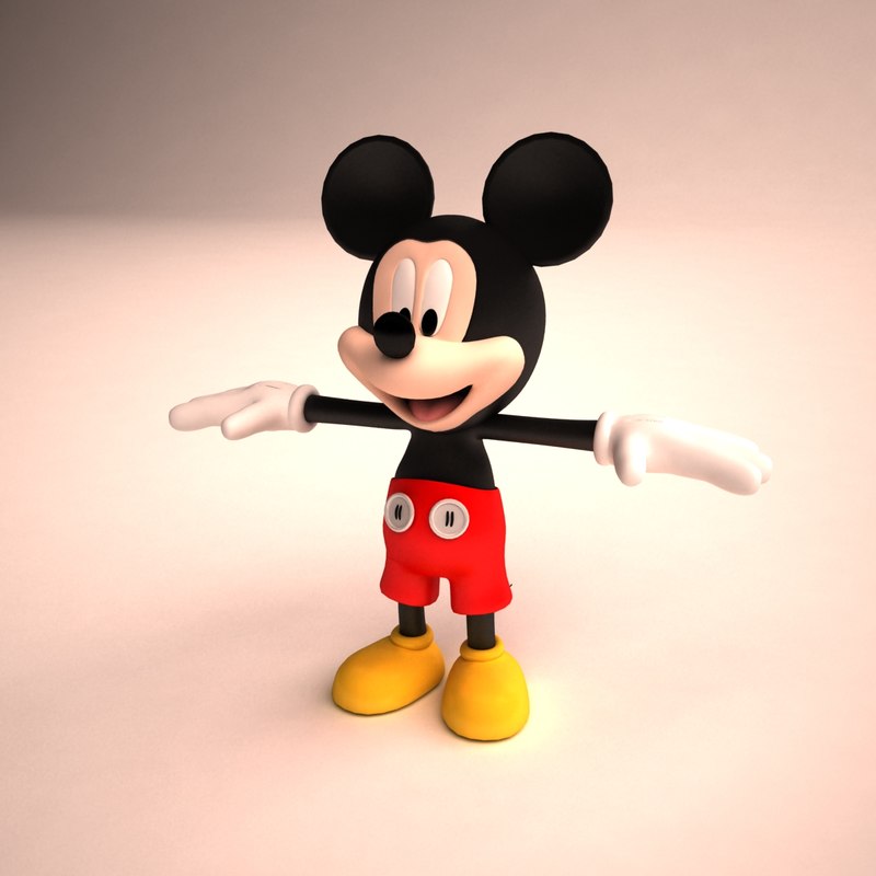 3d model of mickey mouse rigged