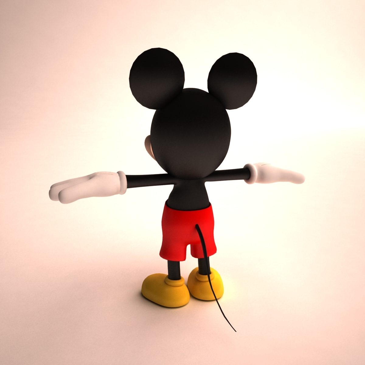 3d model of mickey mouse rigged