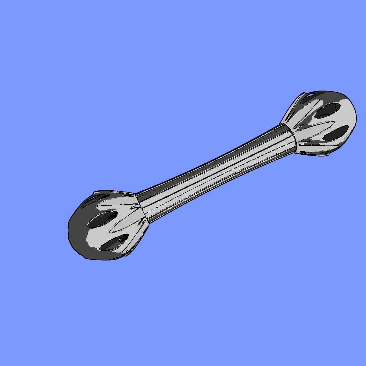 free metal baby rattle 3d model