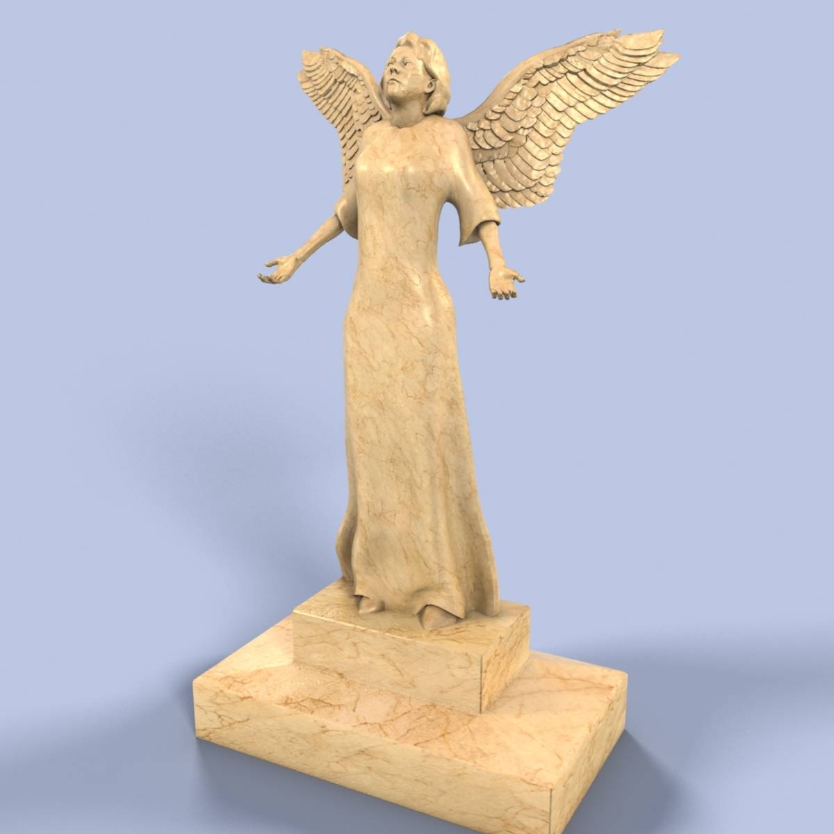 天使雕塑3d模型