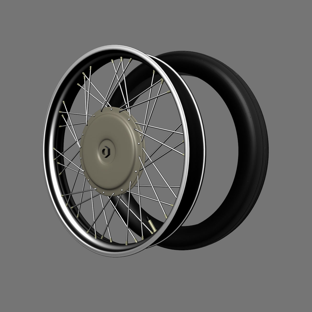 3dsmax motorcycle wheel spokes tire