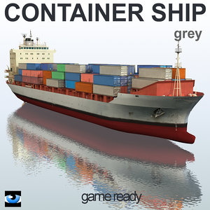 3d ship grey container