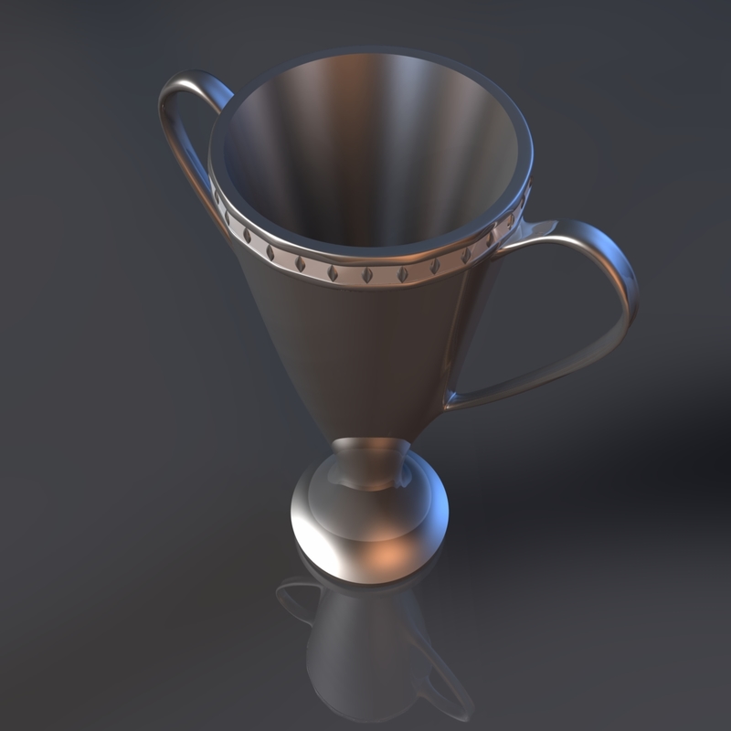 free trophy cup flower vase 3d model