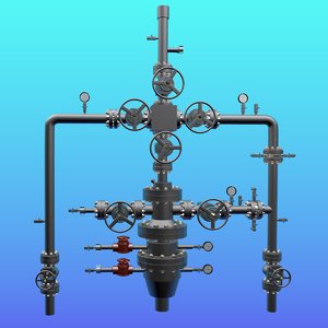 3d electric pump oil fittings model