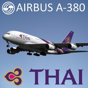 3d max airbus a380 thai airways