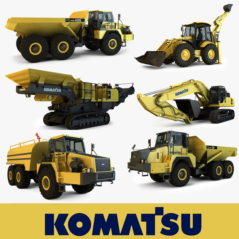 3d model komatsu mining construction vehicles