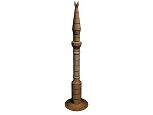 free minaret eger wooden souvenir 3d model