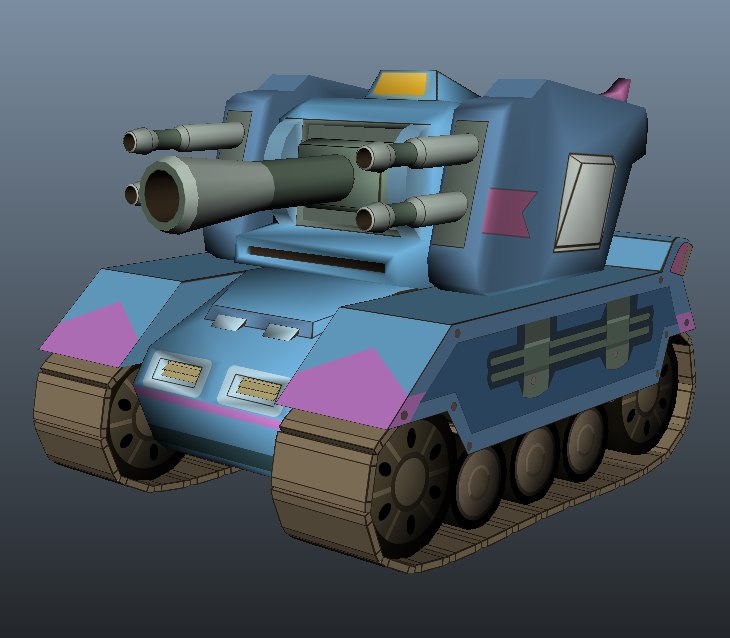 3d model cartoon style tank