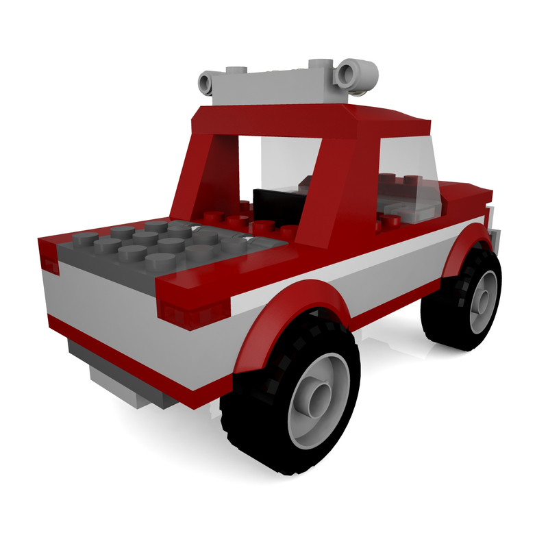 free lego car 3d model