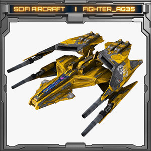 3d scifi fighter ag35 model