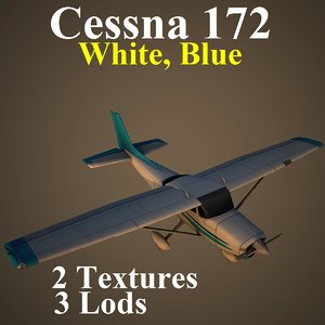 cessna 172 dbl aircraft 3d max