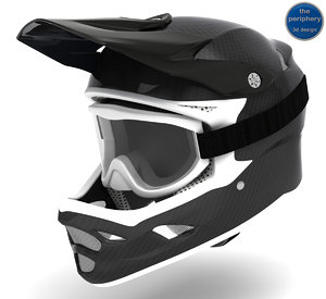 fiber carbon helmet goggles 3d model