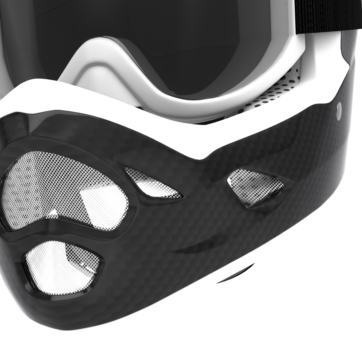 fiber carbon helmet goggles 3d model