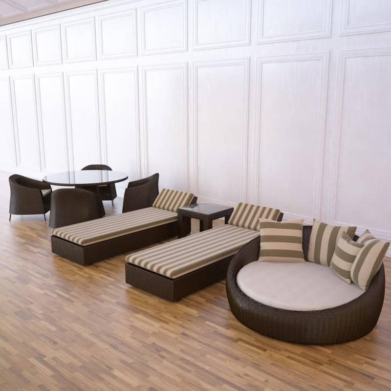Garden Furniture 3d Model 3d rattan models | turbosquid Garden Furniture 3d Model 3d rattan models | turbosquid