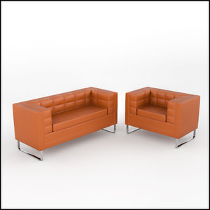 3d contemporary tufted sofa armchair model