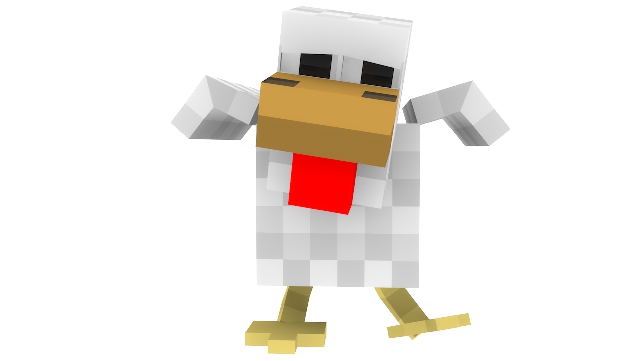 rig minecraft chicken 3d c4d