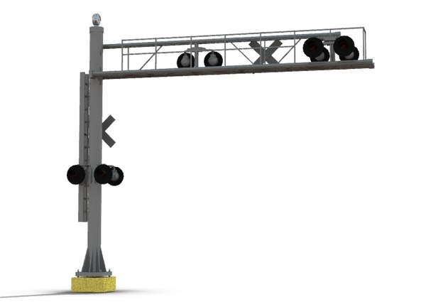 3d Model Railroad Crossing Signal