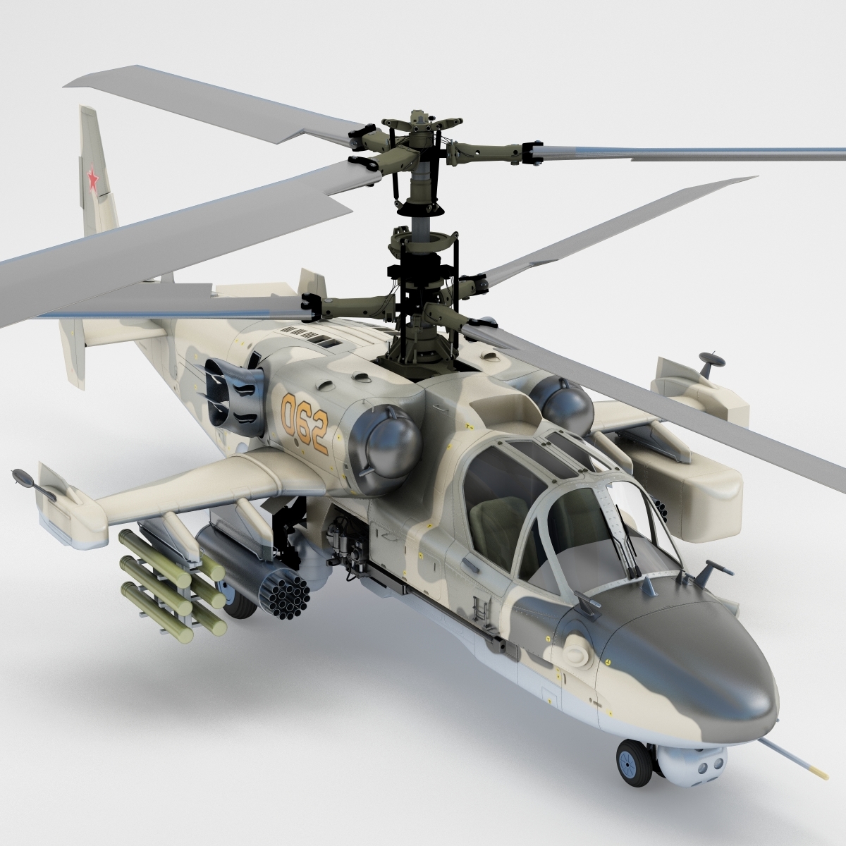 russian attack helicopter kamov 3d model