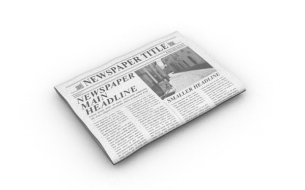 editable folded newspaper 3ds