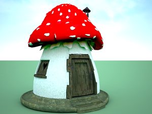 mushroom house 3d model
