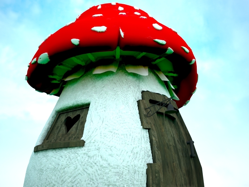 mushroom house 3d model