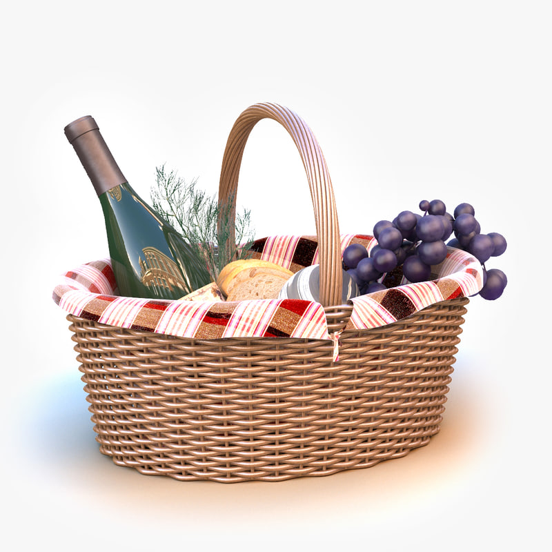 picnic basket 3d model