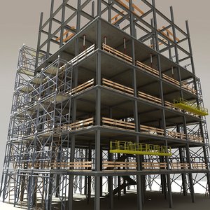 3d model modular steel construction scaffold