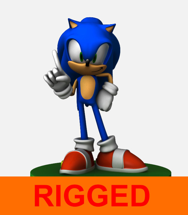 3d model rig sonic hedgehog
