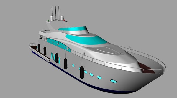 装配的3d游艇模型
