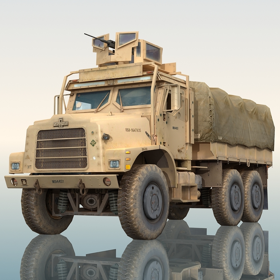 奥什科什mtvr军用卡车3d模型