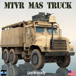 oshkosh mtvr military truck 3d lwo