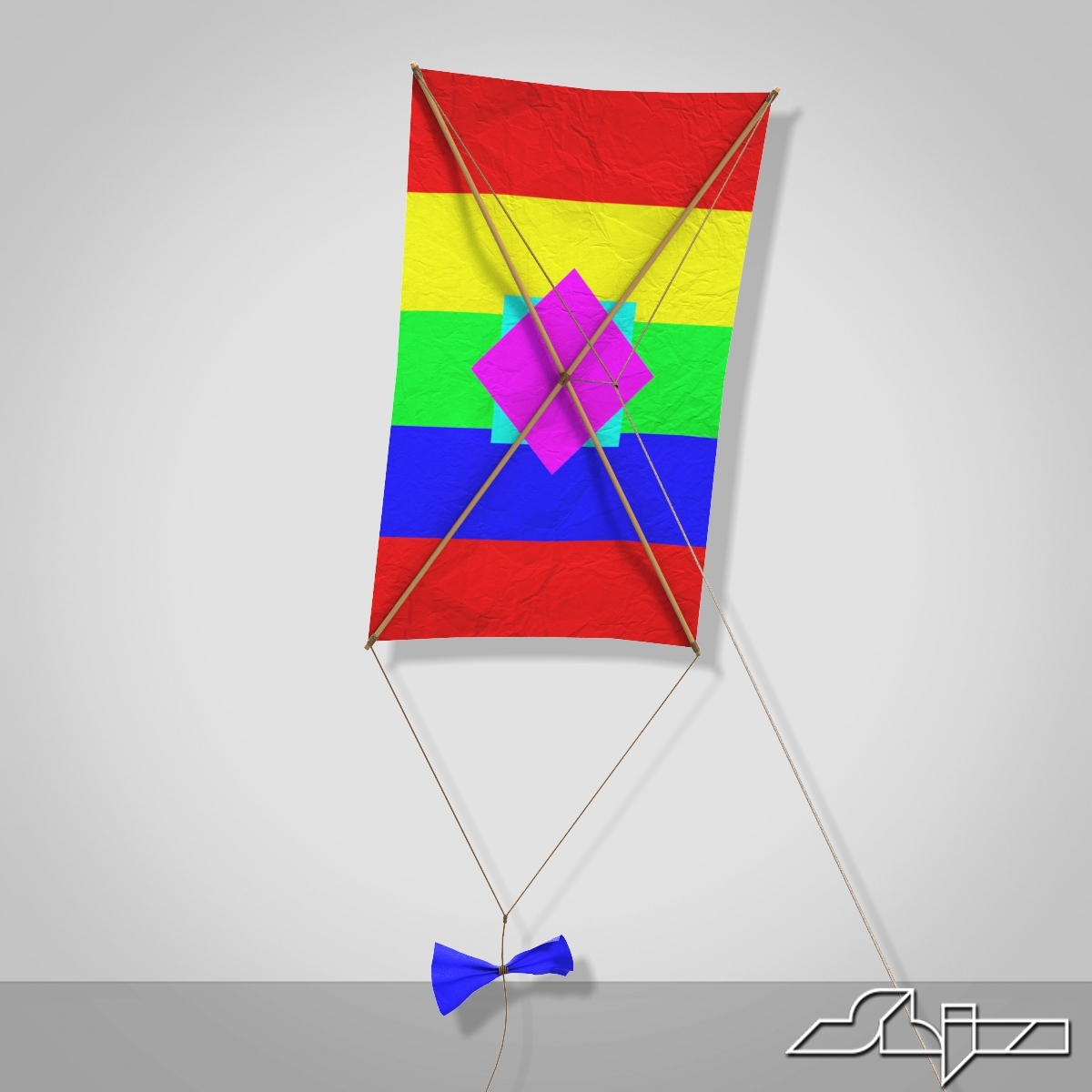 rectangle kite 3d model