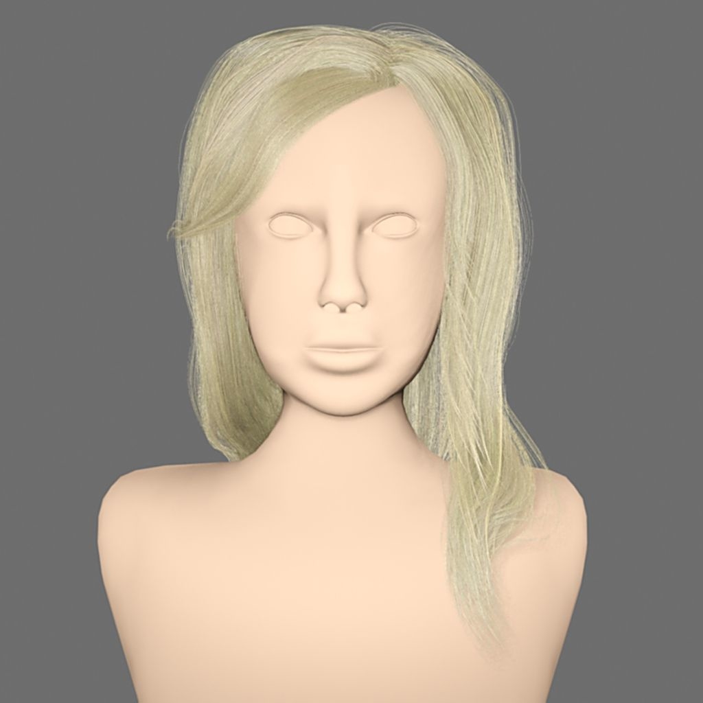 Free Obj Mode Hairstyle Blonde Hair Head