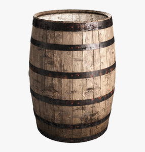 wooden barrel 3d max