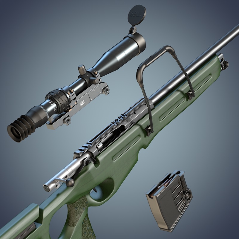 sv98 sniper rifle 1p69 c4d
