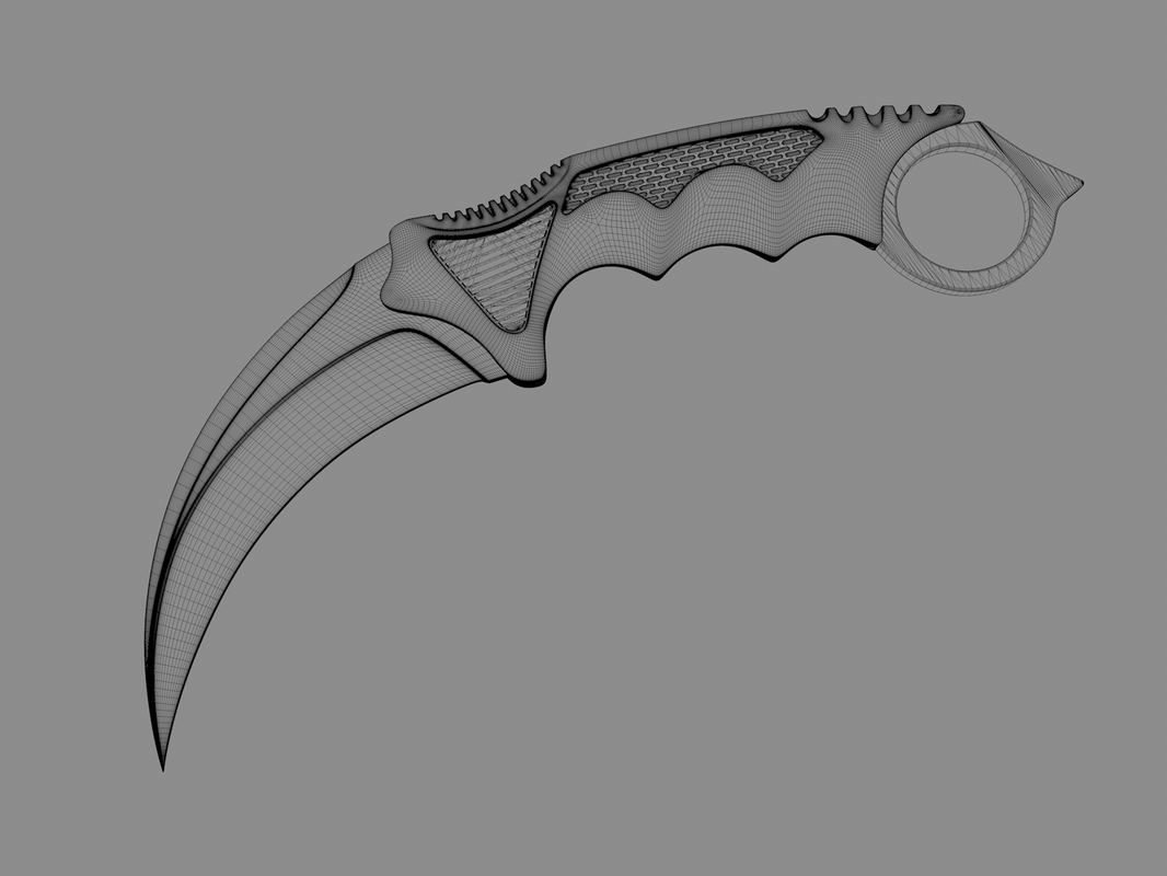 karambit knife 3d c4d