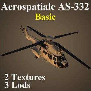 3d aerospatiale basic helicopter model