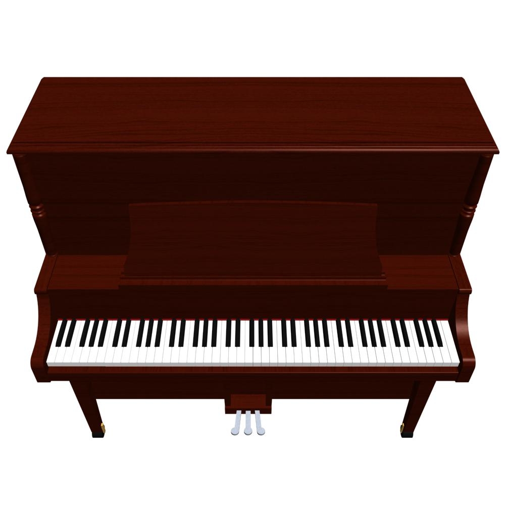 piano upright wood 3d model