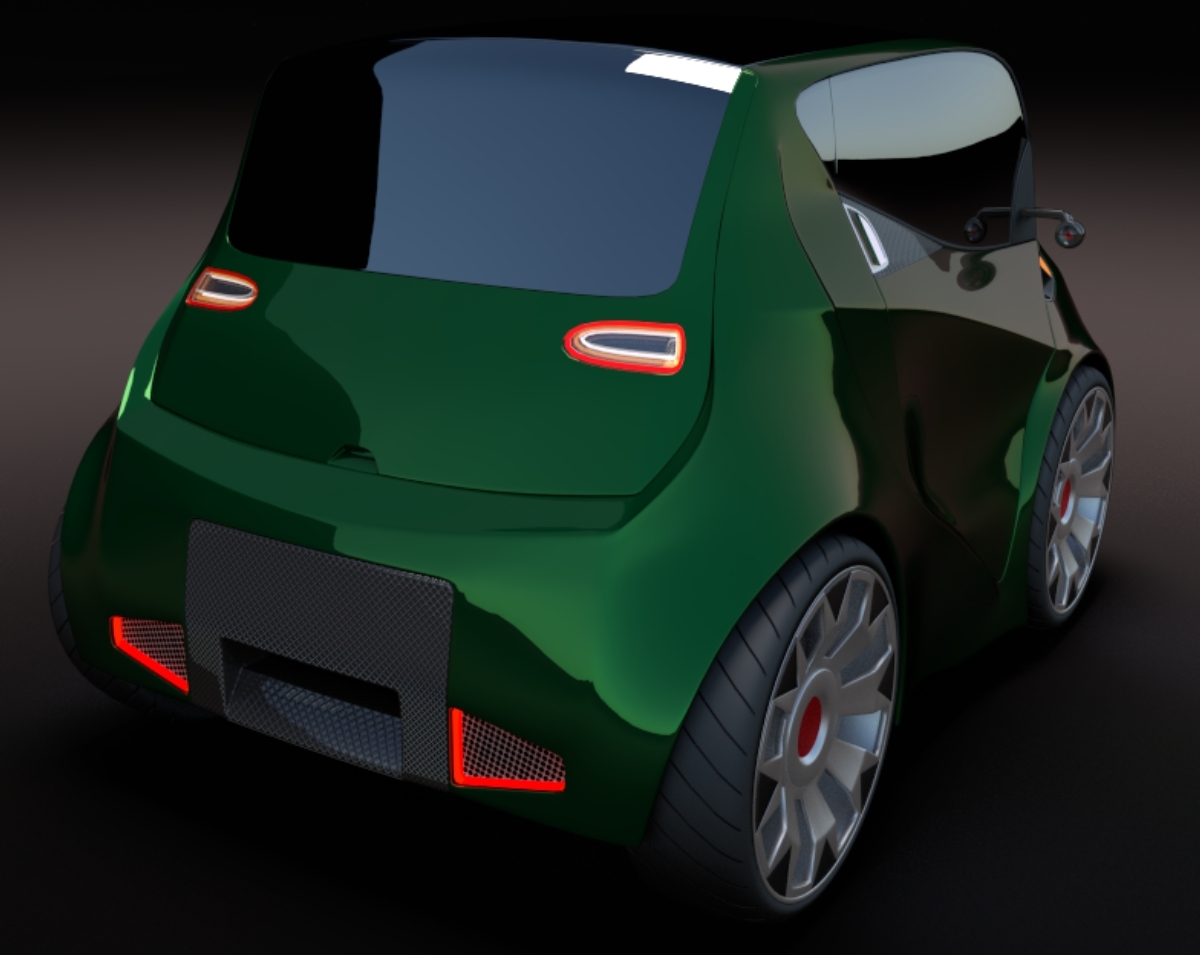 electric concept car 3d model