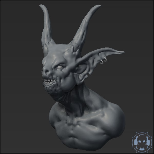 3d model goblin headbust sculpt head