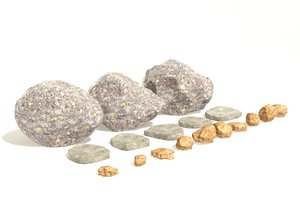3d customisable boulders model
