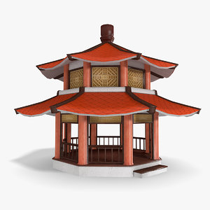 low-poly chinese pagoda 3d model