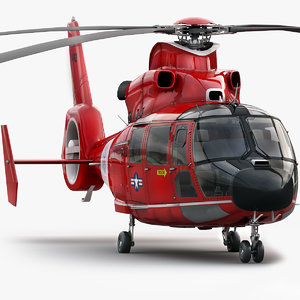 eurocopter 365 rescue helicopter 3d model