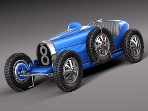 3d classic antique 1929 bugatti